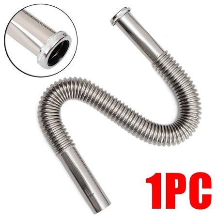 Fleksibel Siphon i Rustfrit Stål, Fleksibel Aftapningsrør til Vask, Badeværelse, Køkken, Vandrør