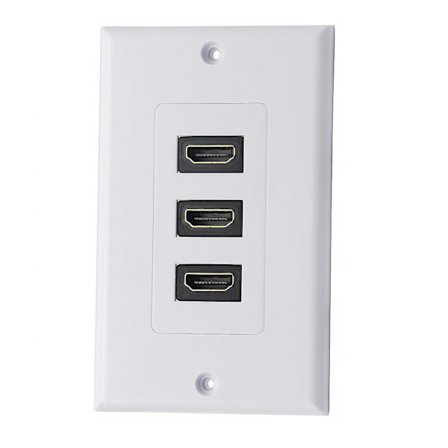3-porttinen HDMI 2.0 -seinälevy, HDMI-komponentti, komposiittiääniseinäkiinnike, tukee 4k 60hz 1080p täydellinen (3 HDMI)
