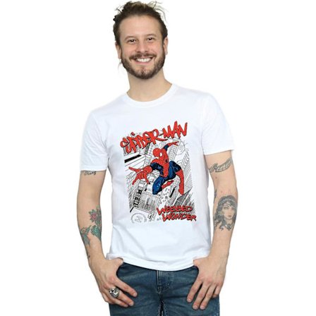 Marvel Spider-Man Sketch City T-skjorte for menn, voksen S-3xl Txu272