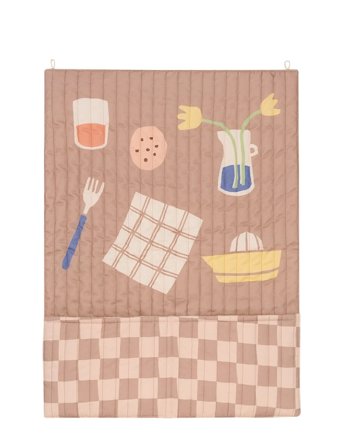 NOBODINOZ Vibes Quilted Wall Organizer Breakfast - Pink - ONE SIZE