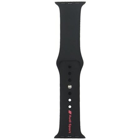 Audi Sport Red Logo Silikonklokkerem til $ 0000095n Watch 40 / 41 / 42 mm - svart