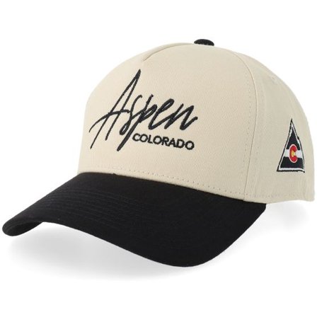 Iconic - Beige adjustable Keps - Aspen Colorado Stone/Black A-frame Adjustable @ Hatstore