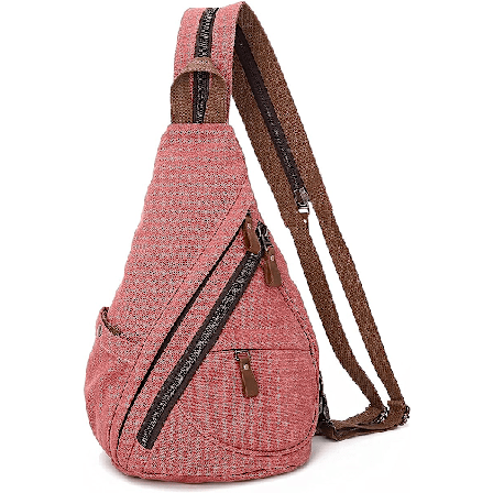 Canvas Sling Bag - Liten Crossbody ryggsäck Shoulder Casual Daypack ryggsäck för män kvinnor