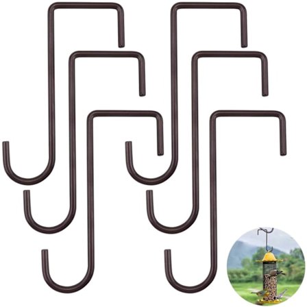 Paket med 6 vinylhängare för staket till ljuskronor, inomhus- och utomhusväxter och krukor, fågelmatare, trädgårdsdekorationer