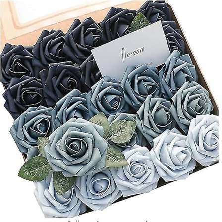 Kunstige blomster, 25 stk. kunstige roser i gradientfarger