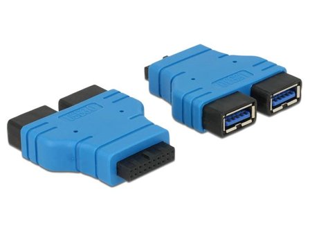 Delock intern USB-adapter - USB-type A til 20-pins USB 3.0-plugg