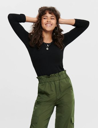 ONLY Onllive Love L/S Oneck Top Noos Jrs - Black - L
