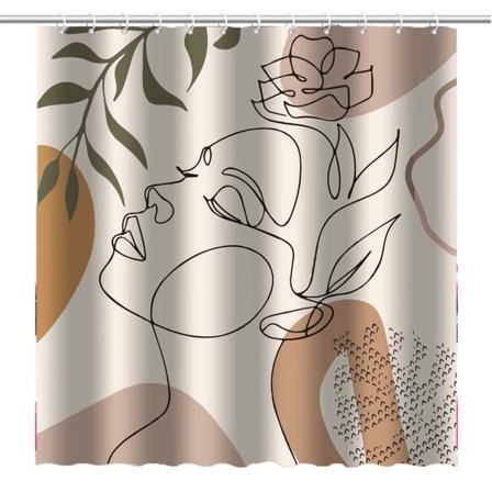 Abstrakt kvinna duschdraperi Modern Boho mitten av århundradet