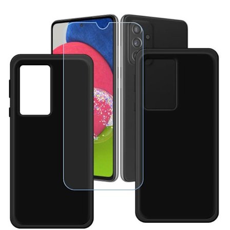 Coque - FZ - Samsung Galaxy A52S - Sort - Inkluderet hærdet glas - Blød i TPU og Silikone