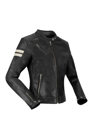 Kurtka MC Segura Romeo Damskie Czarny/Złamany Biały M