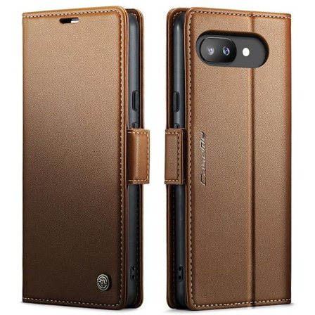 (För Pixel 9/9 Pro) Läderfodral med 3 kortfack och magnetisk stängning