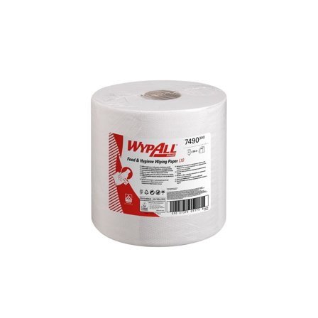 WYPALL Torkrulle L10 extra, 1 lager, 630 ark, centrummatad rulle, 185 mm, vita - Lyreco - Städ och hygien - Toalettpapper och torkpapper - 
