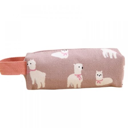 1 blyantæske Høj kapacitet tegneserie print Lærred blyantæske Stationery etui Håndholdt blyantæske Kosmetisk makeup taske