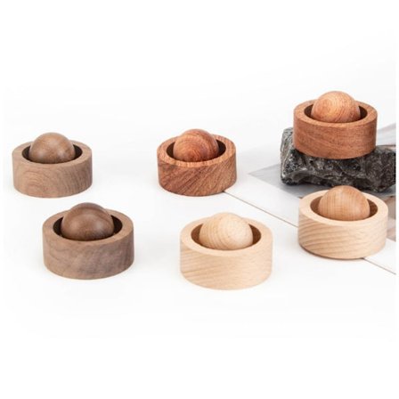 3 stk. Æterisk olie diffuser i træ - Rund kugle aromaterapi diffuser, valnød og bøg, til kontor, bil, yoga sal (bøg + rosentræ + valnød)
