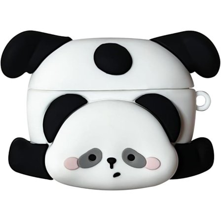 Sött Skal Kompatibelt med AirPods 4 med Aktiv Brusreducering med Nyckelring, Mjukt Silikon Tecknad Anime Panda Skyddsskal Kompatibelt med