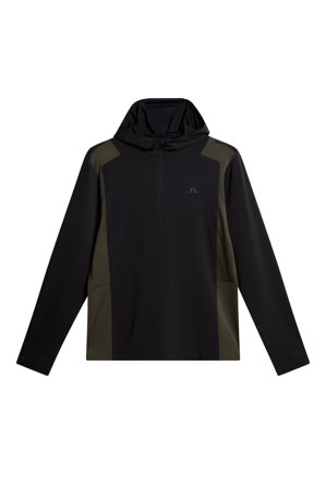 J.Lindeberg - Golf - Lukas Quarter Zip Hood - Black - Homme - L