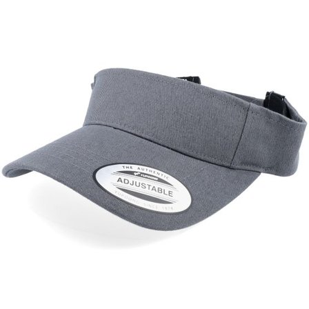 Yupoong - Grå visor Keps - Curved Dark Grey Visor @ Hatstore