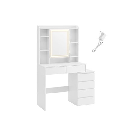 Rootz LED-kylpypöytä - Meikkipöytä - Meikkipöytä - Pilvivalkoinen - Moderni muotoilu - 40cm x 97,5cm x 145cm