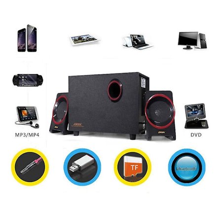 Treløse PC-høyttalere i tre, små, USB 2.1