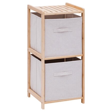 2-etagers hylde Tidy Box L. 34,7 x B. 33 x H. 77,5 cm, beige