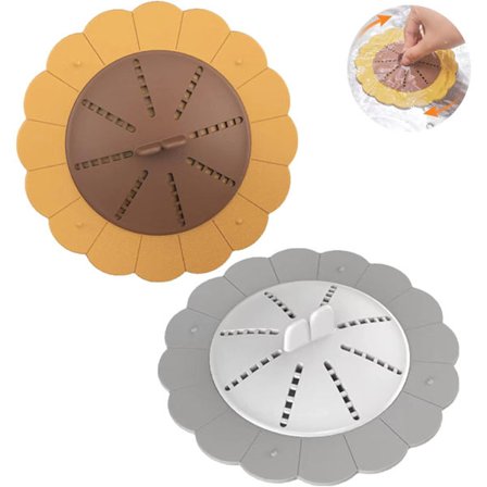 Badekar Hårfilter, Silikone Afløbsbeskyttelse, 2stk Anti Hår Badekar Filter, Brugt i Badeværelse og Køkken, Silikone Hårfilter Rum