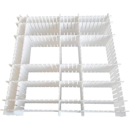 Skuffeseparator, 12 enheder, skuffeinddeler i gitter, justerbar, plast