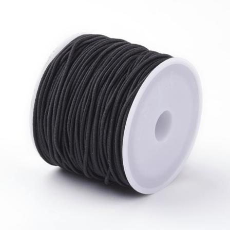 Rulle Med Ca: 34~37 Mt. Svart Elastisk Tråd 0,6 Mm. I Diameter