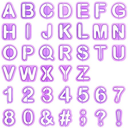 40 stk Kakeformer Bokstaver Fondant Kakeformer Kakedekorasjon