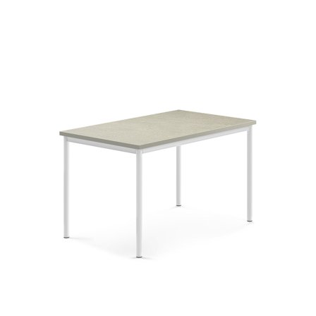 Tisch SONITUS, 1200x800x720 mm, Linoleum hellgrau, weiß