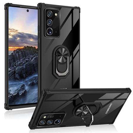 TG Samsung Galaxy Note 20 - Kätevä suojakotelo renkaalla Musta