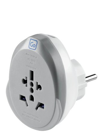 Go Travel World - Eu Usb-C Adaptor + (25W) - White - ONE SIZE
