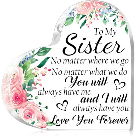 Ystävyys Paras Ystävä -laatta naiselle, syntymäpäivä kiitospäivä joulu kiitoslahja ystävälle naiselle, akryylinen ystävyyslahja