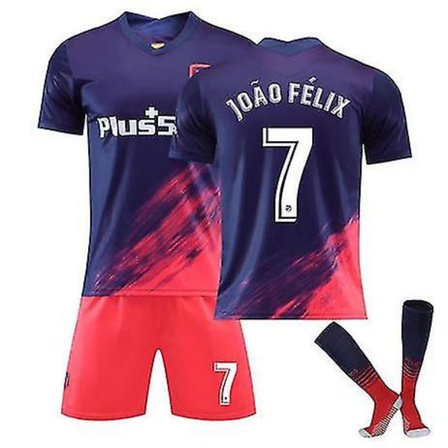 2022 nye fotballdrakter dress 9 Suarez 10 Correa 7 Joao Felix 8 Griezmann kortermet sportsløpefotballuniformer sett med sokk for menn og kvinner