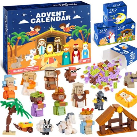 Adventskalender, 24-facks Byggklossar leksak Julnedräkningskalender (Typ B)