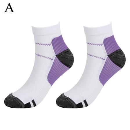 Korta kompressionsstrumpor Arch Ankel Löpstöd Herr Dam Gym purple L/XL
