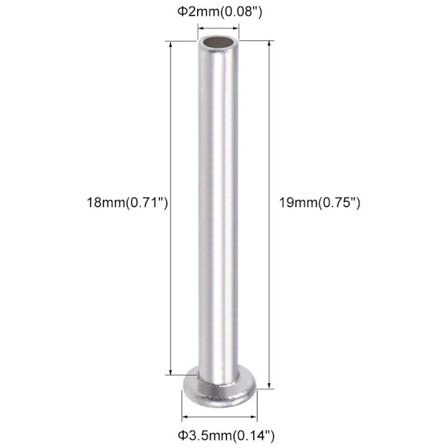 100 st aluminium platt fackverkshuvud Halvtubformade nitar M2 X