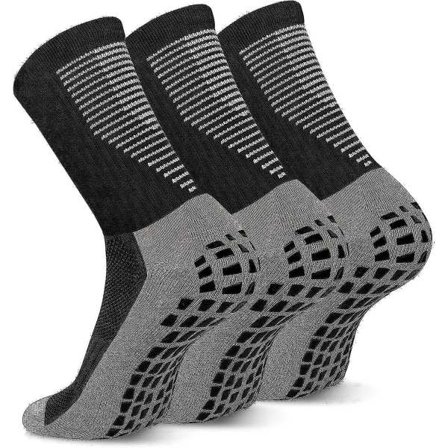 2/3 Par Grip Sokker Fotball Menn Kvinner Anti Skli Sports Grip Sokker Pustende Svart 3 Par