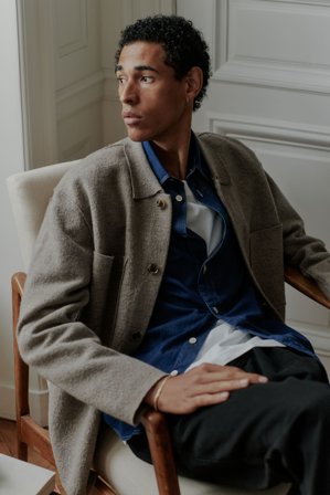 NN07 Jonas Overshirt male Khaki Wool