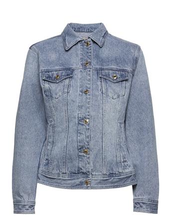 Fitted Denim Jacket Blue Michael Kors