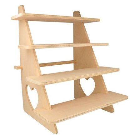 Trädisplay med 4 hyllplan 38 x 32 x 26 cm