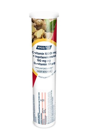 Nycoplus C- og D3-vitamin + ingefær brusetabletter 20 stk