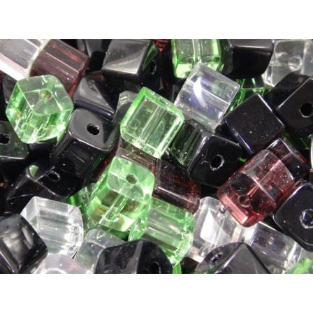 60st Cubic Glaspärlor 6mm - Blandade Färger Flerfärgad 6 Mm