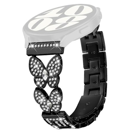 Armband för Huami Amazfit GTR 4 46mm Klocka Fjärilsformade Strass Dekoration Legering Metallband -