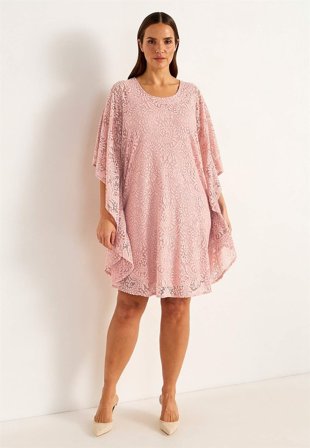 Cellbes of Sweden - Kort blondekjole i gammelrosa til damer i størrelse 38/40