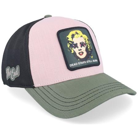 Capslab - Rosa trucker Caps - Art Dead Star Black/Pink/Green A-Frame Trucker @ Hatstore
