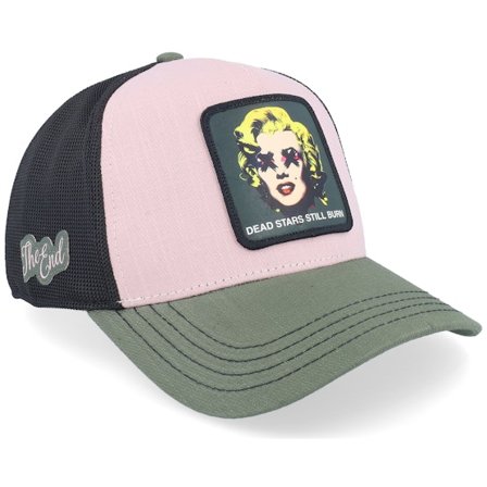 Capslab - Rose trucker Casquette - Art Dead Star Black/Pink/Green A-Frame Trucker @ Hatstore