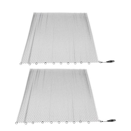 /EA/Öppen spis Mesh Screen Gardin 2 breda paneler Hängande Ersättningsskärmar för hem Vedeldad spis Svart 24x18in