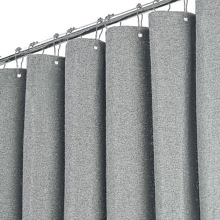 Erittäin pitkä suihkuverho 180 x 240 cm, suuri pellavatekstuurikangas suihkuverho 12 muovikoukulla