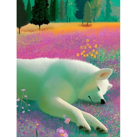 Fantasy Hund Diamantmålningskit: 5D Rund Borr, Söt Design, Kompletta Verktyg, DIY för Hundälskare Heminredning