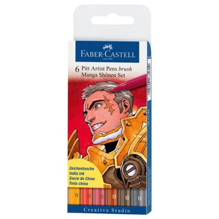 PITT Artist Brush 6-set Manga Shonen